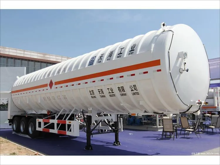 Lled-ôl-gerbyd hylif cryogenig